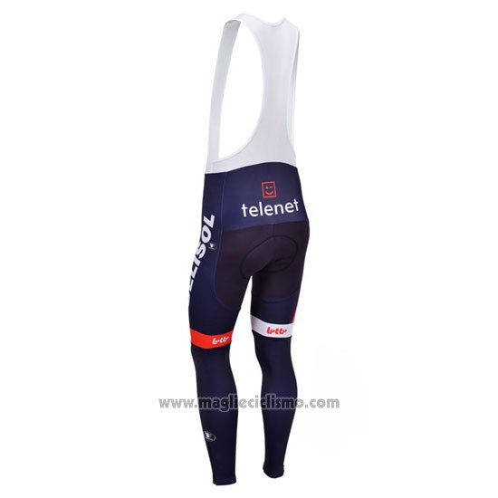 2013 Abbigliamento Ciclismo Lotto Belisol Viola e Bianco Manica Lunga e Salopette